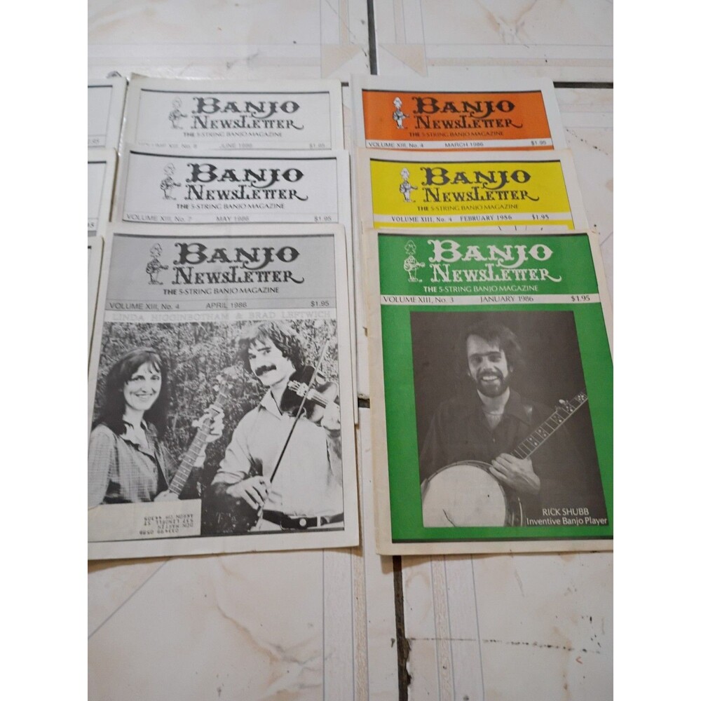 1986 Lot of 12 Full Set Banjo Newsletter 5-String Vintage Magazine #2 - Picture 2 of 3